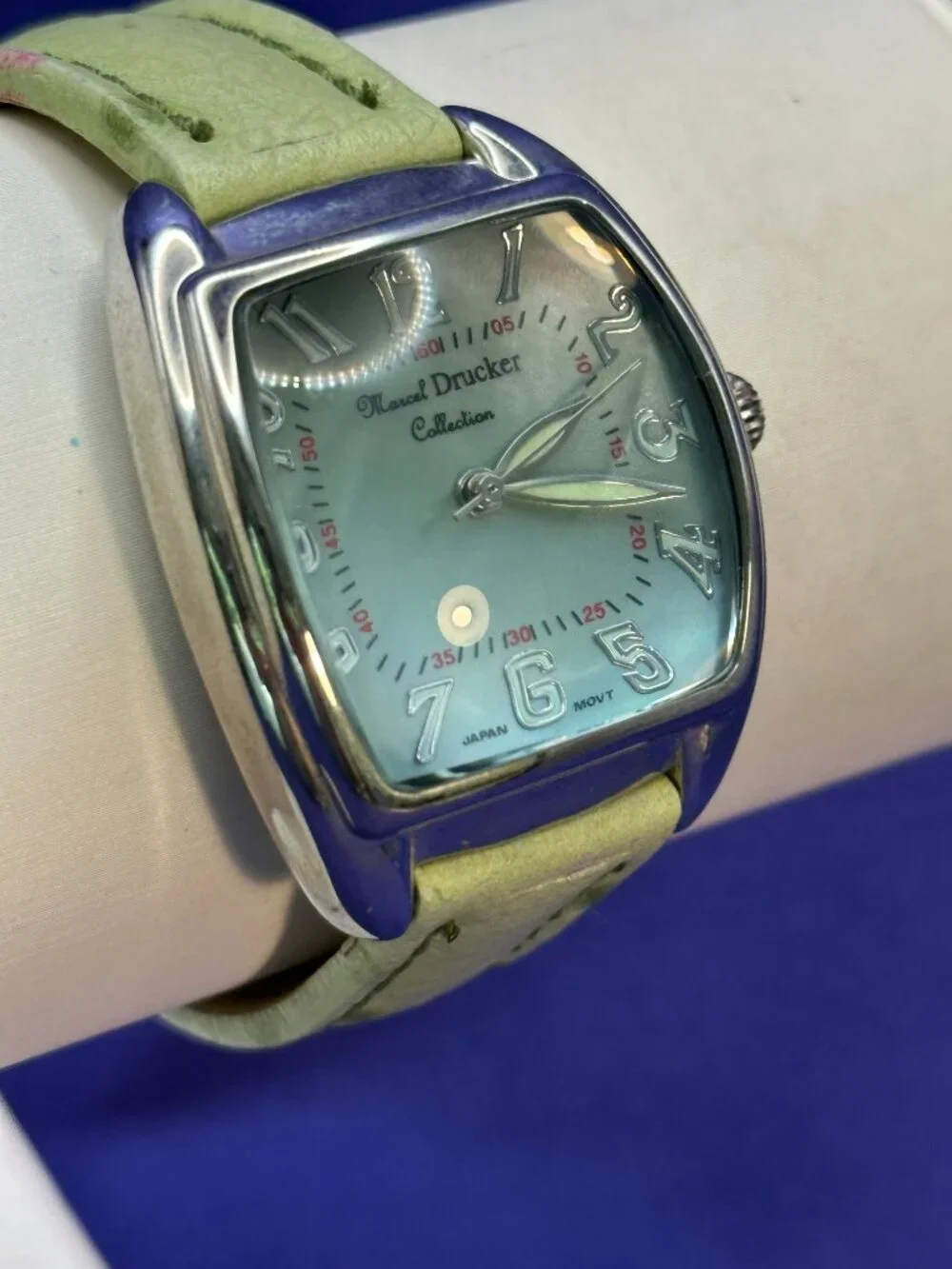Marcel Drucker Watch Genuine Leather Strap.  Fresh Battery